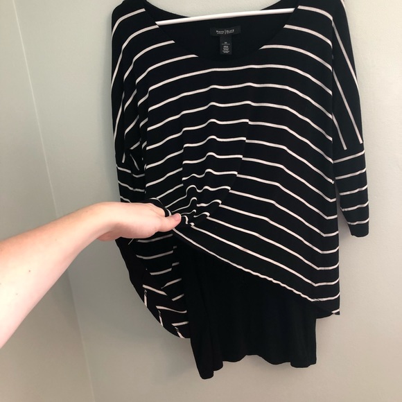 WHBM Double Layer Stripe Tunic Top XS - Picture 3 of 6